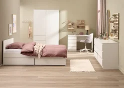 Professionele bureaustoel KOKKEDAL grijze stof/wit