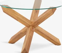 Salontafel AGERBY Ø60 glas/eik