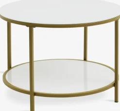 Salontafel GADEVANG Ø65 wit/goud