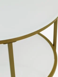 Salontafel GADEVANG Ø65 wit/goud