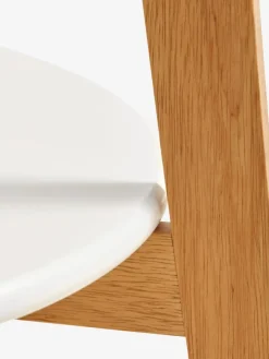 Salontafel JEGIND Ø80 met schap wit/naturel