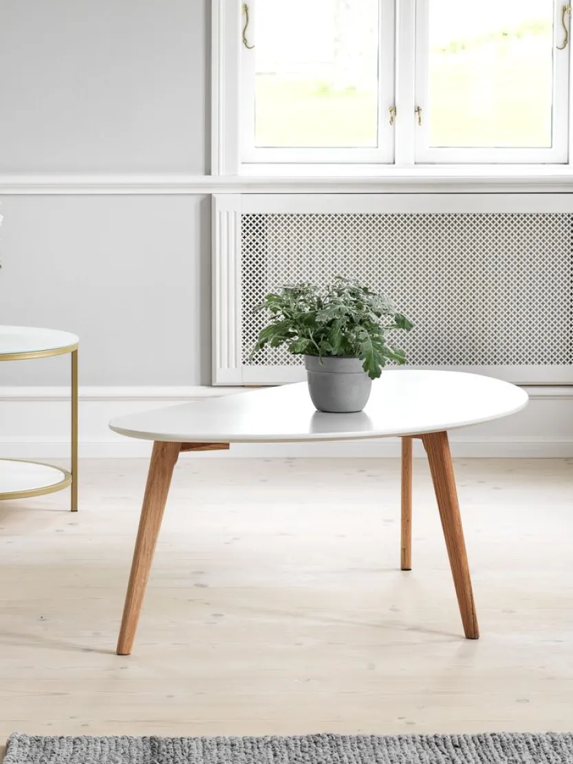 Salontafel LEJRE 60x120 wit/eiken