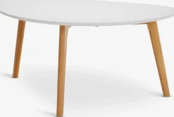 Salontafel LEJRE 48x85 wit/eiken