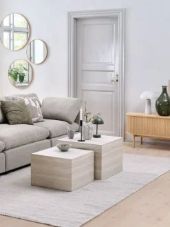 Salontafel ROLSTED 58x58/50x50 marmer kleur 2 stuks