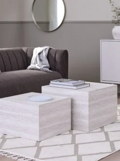 Salontafel ROLSTED 58x58/50x50 marmer kleur 2 stuks