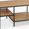 Salontafel TRAPPEDAL 90x60 2 schappen eiken kleur/zwart
