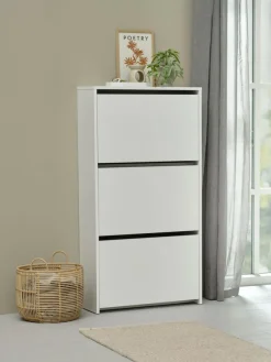 Schoenenkast BAKHUSE 3 vakken wit