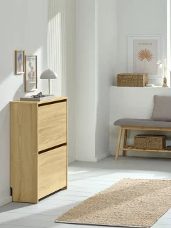 Schoenenkast BAKHUSE 2 vakken eiken kleur