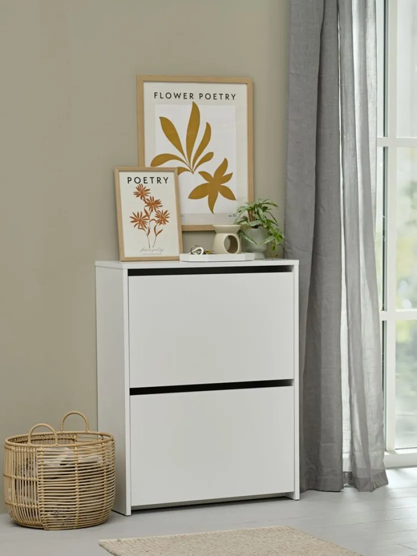 Schoenenkast BAKHUSE 2 vakken wit