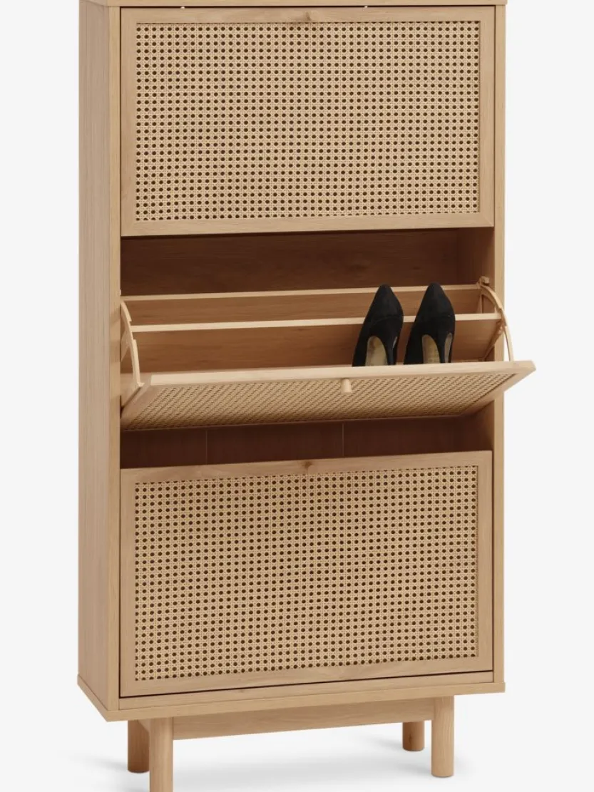 Schoenenkast HALMSTAD 3 vakken eiken kleur