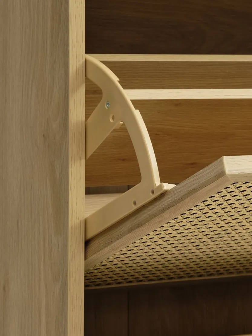 Schoenenkast HALMSTAD 3 vakken eiken kleur