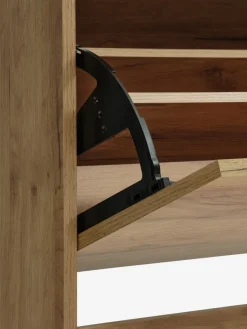 Schoenenkast KULHUSE 3 vakken naturel eiken kleur