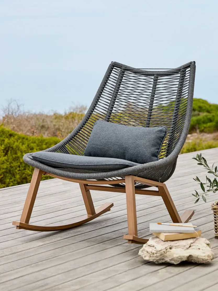 Schommelstoel DANNEMARE grijs