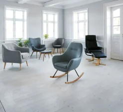 Schommelstoel NEBEL lichtblauwe stof