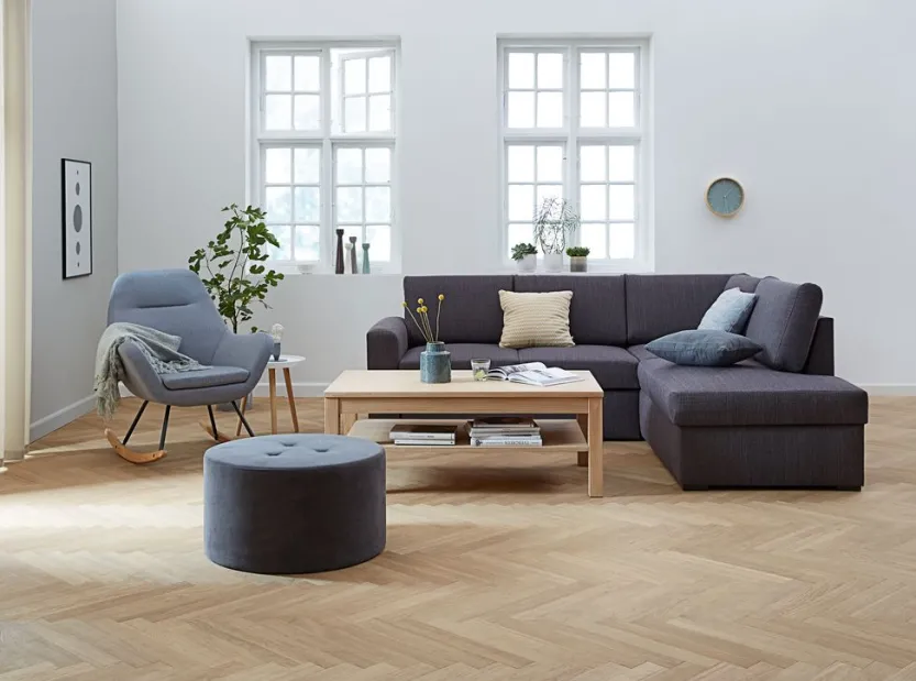 Schommelstoel NEBEL lichtblauwe stof