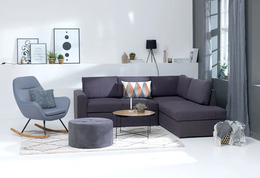 Schommelstoel NEBEL lichtblauwe stof