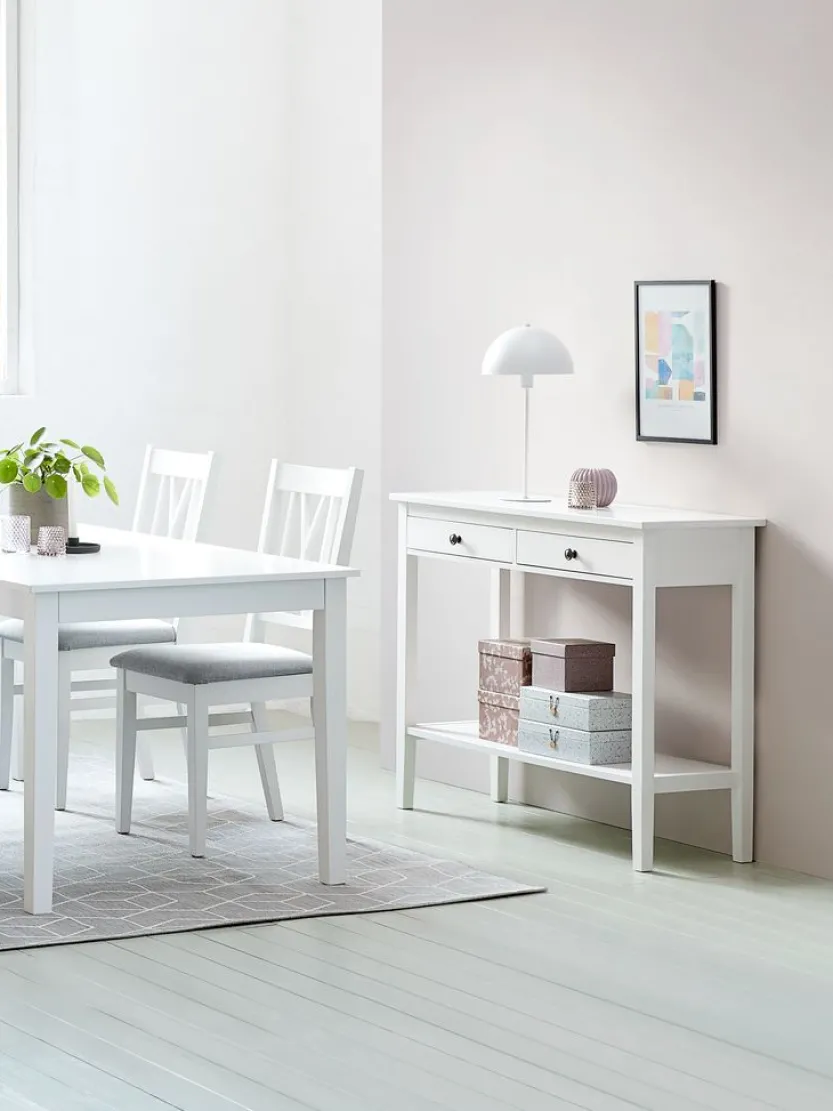 Sidetable NORDBY 40x110 2 lades 1 schap wit