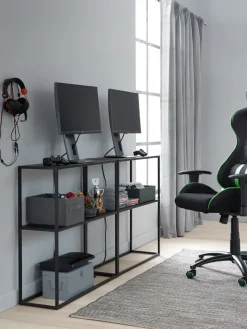 Sidetable VIRUM 26x80 met schap zwart