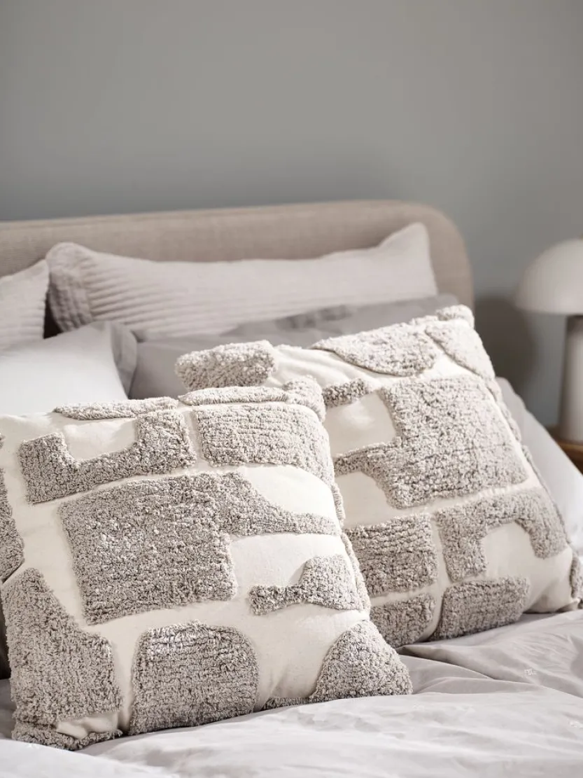 Sierkussen DVERGFAKS 45x45 grijs/beige