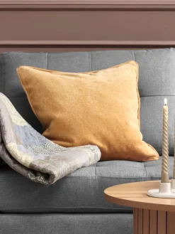 Sierkussen HORNFIOL chenille 45x45 geel