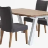 SKAGEN L150 tafel wit/eiken + 4 NORDRUP stoelen grijs