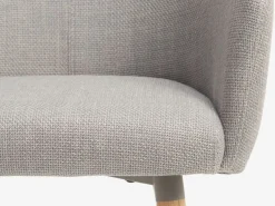 SKIBET Ø120 tafel lichtgrijs + 4 KLOSTER lichtgrijs/eiken