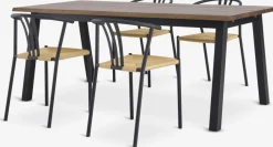 SKOVLUNDE L200 tafel donker eiken + 4 JYDERUP zwart/naturel