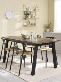SKOVLUNDE L160 tafel donker eiken + 4 JYDERUP zwart/naturel