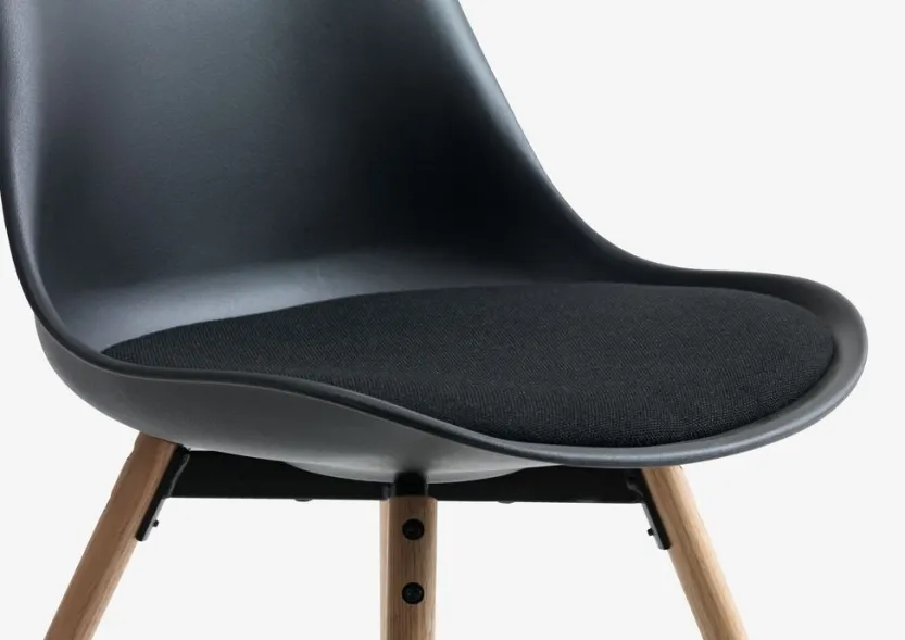 SKOVLUNDE L160 tafel donker eiken + 4 KASTRUP zwart/eiken