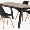 SKOVLUNDE L200 tafel eiken + 4 KASTRUP stoelen zwart