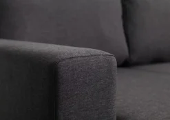 Slaapbank chaise longue MARSLEV donkergrijze stof