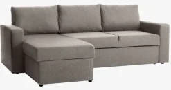 Slaapbank chaise longue MARSLEV lichtgrijze stof