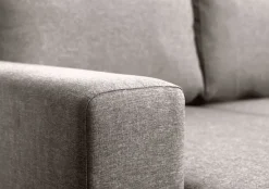 Slaapbank chaise longue MARSLEV lichtgrijze stof