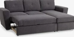 Slaapbank chaise longue VEJLBY donkergrijze stof
