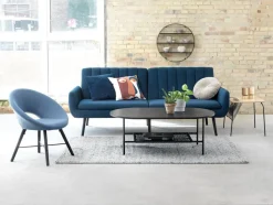 Slaapbank HARNDRUP donkerblauwe stof