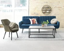 Slaapbank HARNDRUP donkerblauwe stof