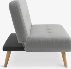 Slaapbank JUVRE lichtgrijze stof/naturel