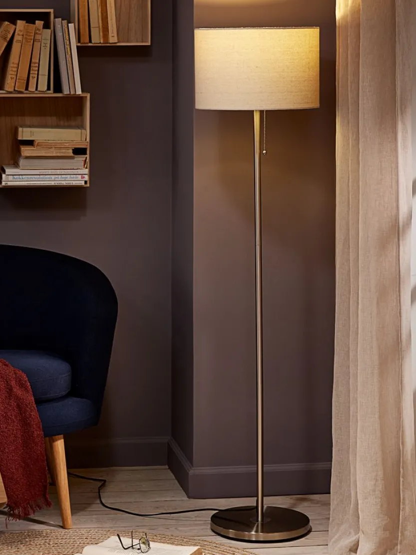 Staande lamp KRISTOF H145cm geborsteld staal