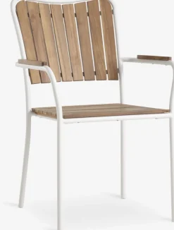 Stapelstoel BASTRUP hardhout/wit