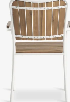 Stapelstoel BASTRUP hardhout/wit