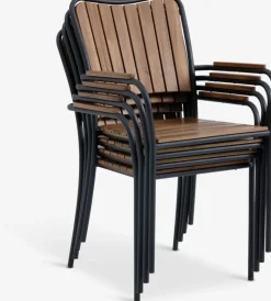 Stapelstoel BASTRUP hardhout/zwart