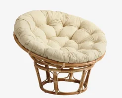 Stoel JORDRUP Ø100 cm naturel/off-white stof