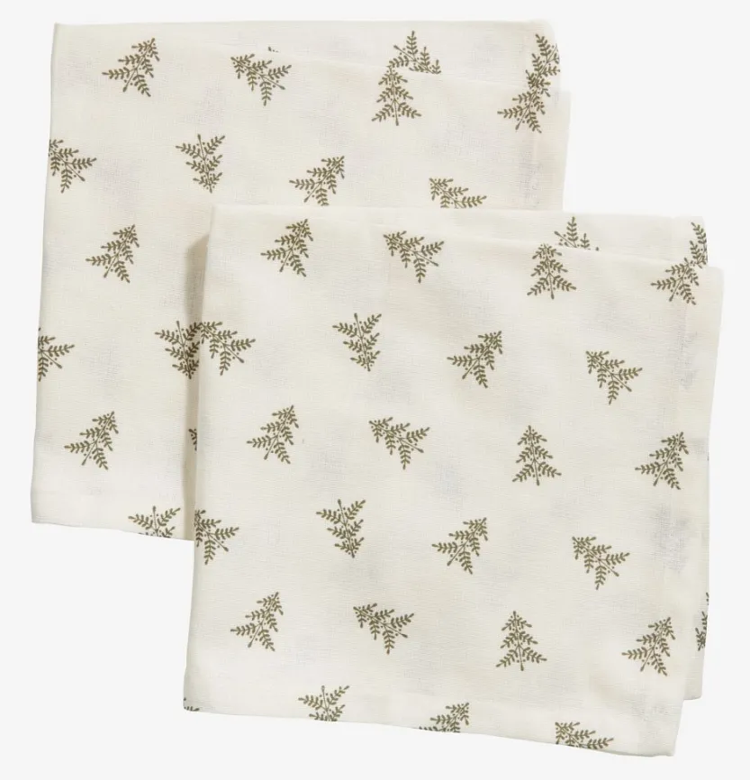 Stoffen servet MYLING 40x40 wit 2 stuks