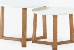 Tafelset SVENSTRUP Ø60/50 wit/eiken 2 stuks