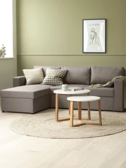 Tafelset SVENSTRUP Ø60/50 wit/eiken 2 stuks