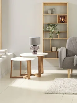 Tafelset SVENSTRUP Ø60/50 wit/eiken 2 stuks