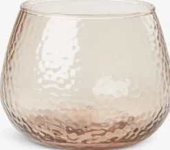 Theelichthouder ALLAN Ø10xH8 cm bruin