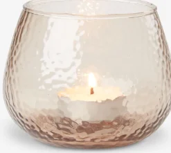 Theelichthouder ALLAN Ø10xH8 cm bruin