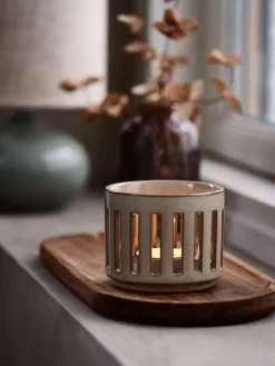 Theelichthouder ANDERAS Ø8xH7cm zand