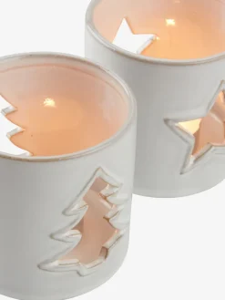 Theelichthouder PERLE Ø8xH8cm wit assorti